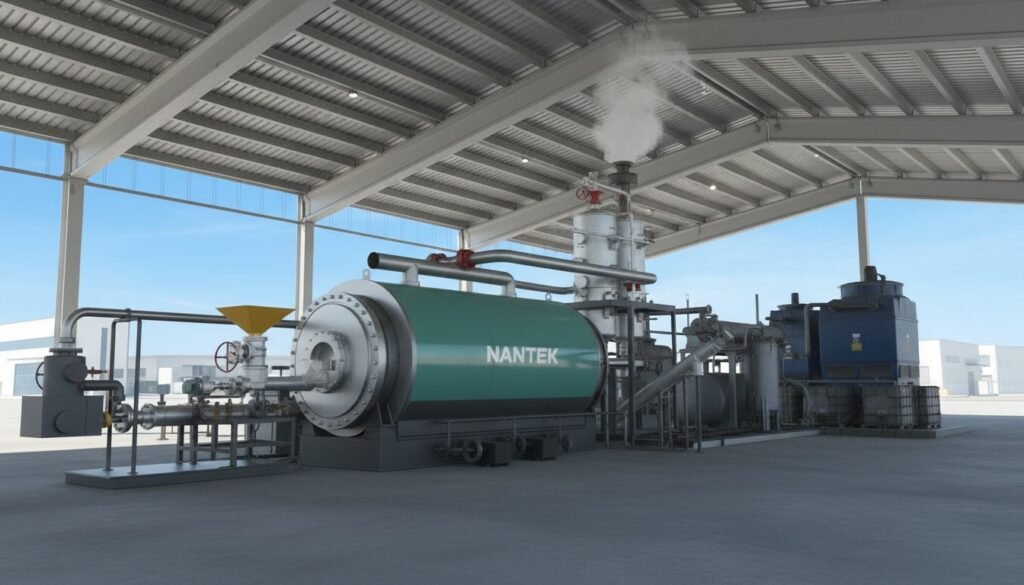 Usine de pyrolyse Nantek au port de Bilbao